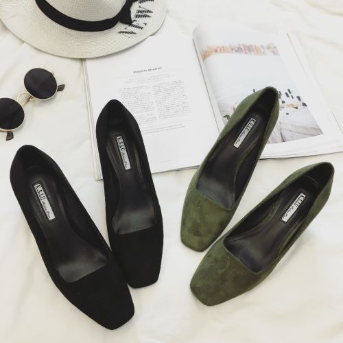 Chaussures de printemps femme en tête carrée ouverture profonde, - semelle fond composite Ref 996875