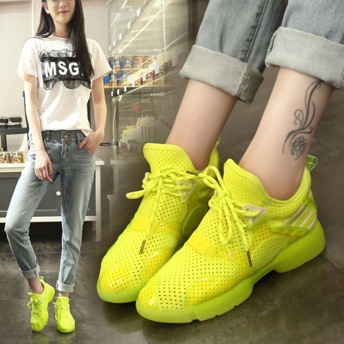 Chaussures de printemps femme en Une variété matériaux épissure ronde avec lacets, Modèles mélangées, Génoise - loisir