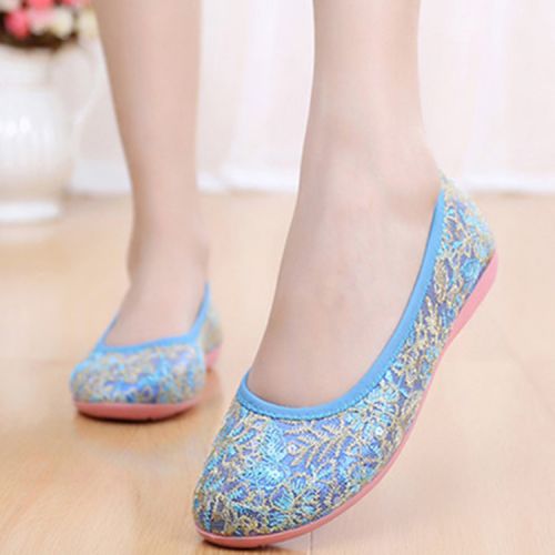 Chaussures de printemps femme en engrener ronde paillette - national Wind semelle caoutchouc Ref 996915