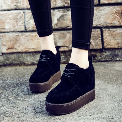 Chaussures de printemps femme en vache, Nubuck, ronde avec lacets - loisir semelle polyuréthane Ref 996968