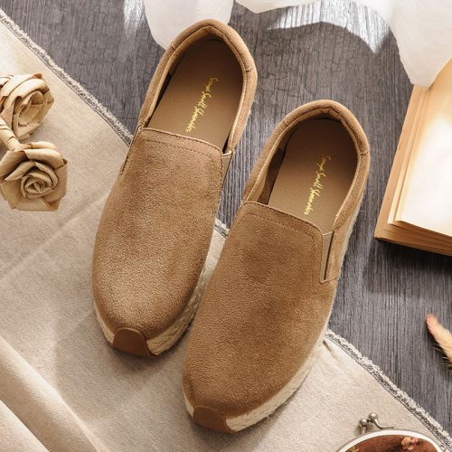 Chaussures de printemps femme en fibre Superfine CHRNDXEE ronde Génoise - semelle caoutchouc Ref 996986