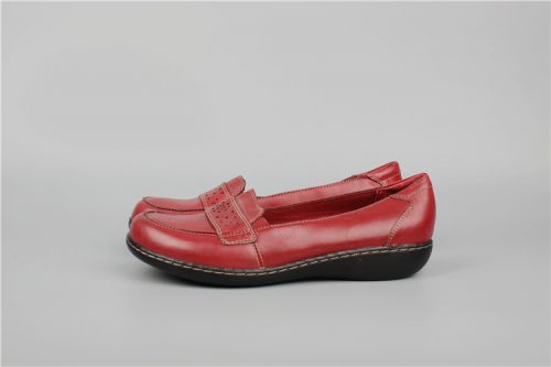 Chaussures de printemps femme en Première couche cuir ronde ouverture profonde- confortable - semelle caoutchouc Ref 9