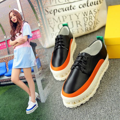 Chaussures de printemps femme en PU ronde perlé, Wedges, Génoise, étanche - semelle caoutchouc Ref 997088
