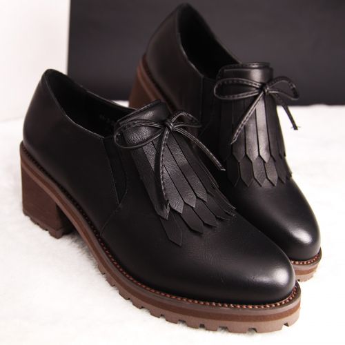 Chaussures de printemps femme en PU CHARMING LIFE ronde arc, houppe, - Angleterre semelle caoutchouc Ref 997095
