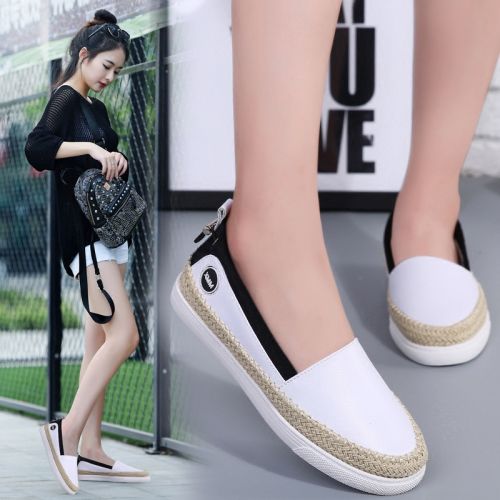 Chaussures de printemps femme en Vache revêtement cuir fendu ronde - semelle caoutchouc Ref 997131