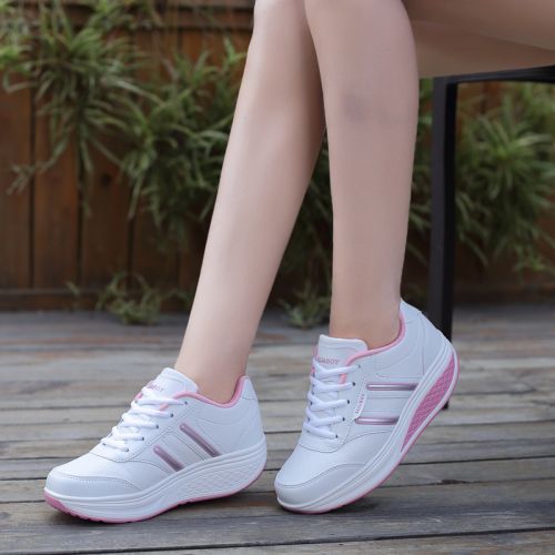 Chaussures de printemps femme en fibre Superfine ALIBOY ronde avec lacets, Modèles mélangées, Wedges, Génoise, 