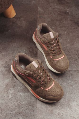 Chaussures de printemps femme en engrener ronde ouverture profonde, avec lacets - semelle caoutchouc Ref 997150