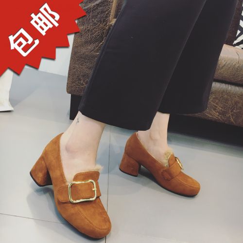 Chaussures de printemps femme en Ercengzhupi tête carrée - Europe Ref 997189