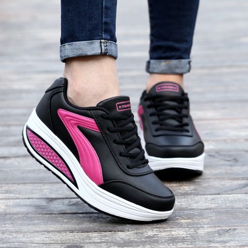 Chaussures de printemps femme en Cuir spatial ALIBOY ronde ouverture profonde, avec lacets, Modèles mélangées, Wedges, 