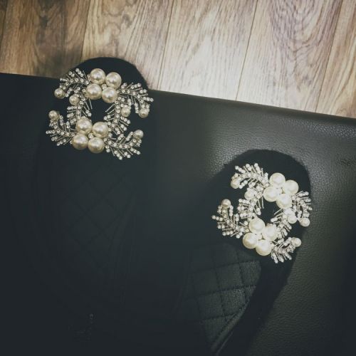 Chaussures de printemps femme en fourrure ronde avec perles, ouverture profonde- Ref 997214