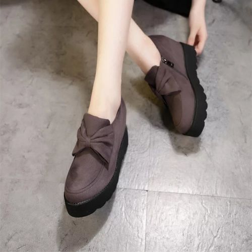 Chaussures de printemps femme en PU ronde arc, Génoise - semelle caoutchouc Ref 997243