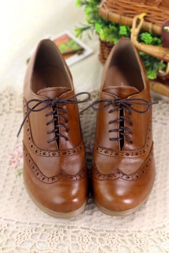 Chaussures de printemps femme en Première couche cuir ronde - Angleterre semelle TPR Ref 997265