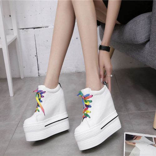 Chaussures de printemps femme en tissu ronde Wedges - loisir semelle caoutchouc Ref 997312