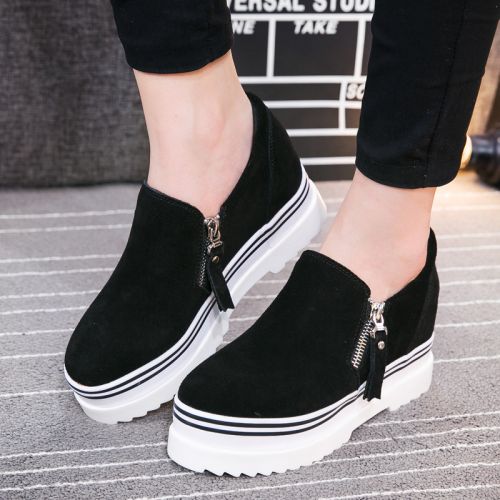 Chaussures de printemps femme en vache, Nubuck, ronde Génoise, étanche, décoration métallique - Europe semelle poly