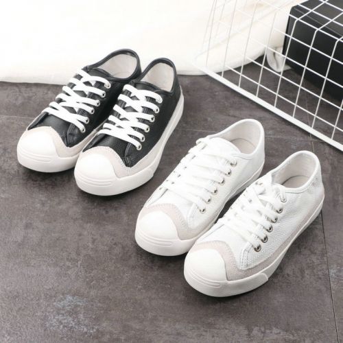 Chaussures de printemps femme en Première couche cuir ronde - semelle caoutchouc Ref 997443