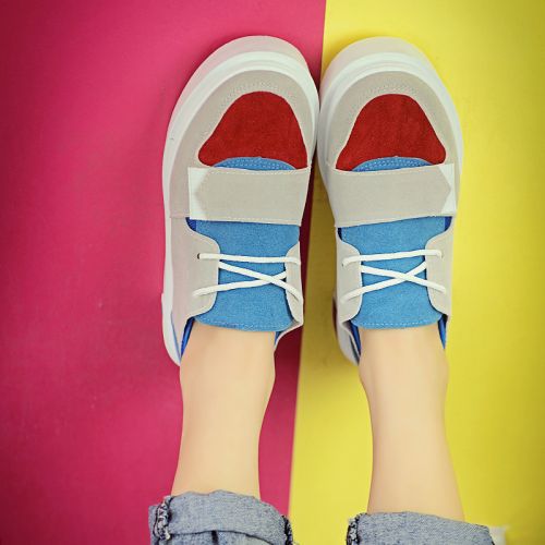 Chaussures de printemps femme en vache, Nubuck, ronde ouverture profonde, avec lacets, Modèles mélangées, Gén
