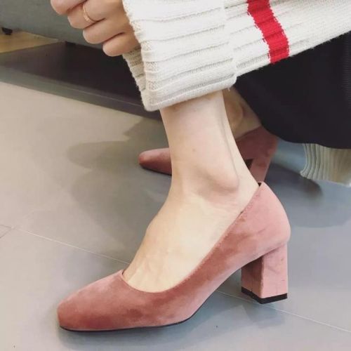 Chaussures de printemps femme en PU tête carrée - semelle caoutchouc Ref 997499