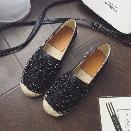 Chaussures de printemps femme en Une variété matériaux épissure ronde avec perles - confortable Ref 997507