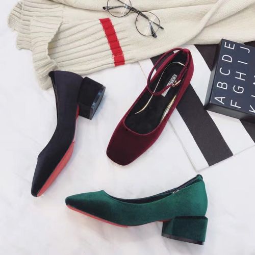 Chaussures de printemps femme en tête carrée ouverture profonde, moraillon, - doux semelle caoutchouc R