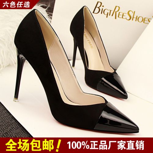 Chaussures de printemps femme en BIGTREE pointu creux, Modèles mélangées, ouverture profonde- Europe - semelle caout