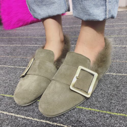 Chaussures de printemps femme en vache, Nubuck, ronde - doux semelle caoutchouc Ref 997576