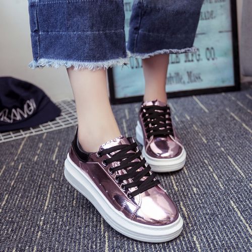 Chaussures de printemps femme en Cuir spatial ronde avec lacets, ruban, étanche, Avec une combinaison fines, bracelet an