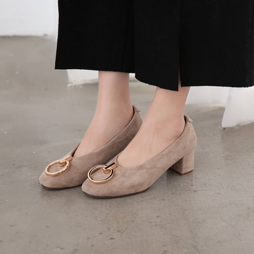 Chaussures de printemps femme en vache, Nubuck, ronde - Ref 997672