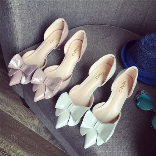 Chaussures de printemps femme en PU pointu ouverture profonde, arc - semelle caoutchouc Ref 997741