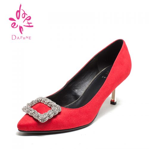 Chaussures de printemps femme en tissu DAPHNE pointu ouverture profonde, avec perles - semelle caoutchouc Ref 997747