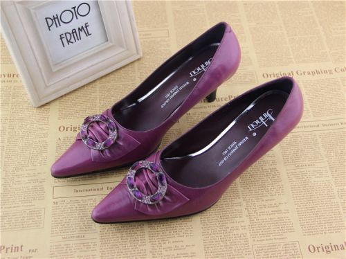 Chaussures de printemps femme en Manteau peinture pointu moraillon, avec perles, ouverture profonde- doux - Ref 997756