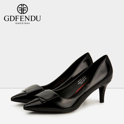 Chaussures de printemps femme en PU GDFENDU pointu ouverture profonde, Ceinture décoration - simple semelle caoutchouc R