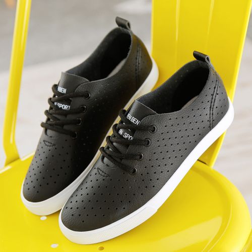 Chaussures de printemps femme en fibre Superfine ronde avec lacets, creux - semelle caoutchouc Ref 997847