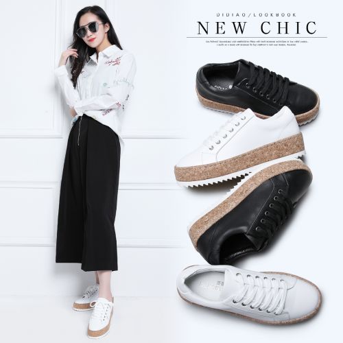 Chaussures de printemps femme en Une variété matériaux épissure ronde avec lacets, Génoise, étanche - semelle polyurétha