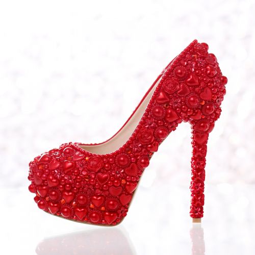 Chaussures de printemps femme en PU ronde ouverture profonde, Fleurs, étanche - Ref 997896