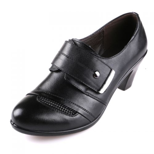 Chaussures de printemps femme en Première couche cuir ronde avec perles - semelle polyuréthane Ref 997925