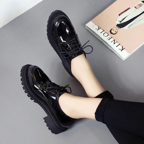 Chaussures de printemps femme en PU ronde avec lacets, étanche - Angleterre semelle caoutchouc Ref 997939