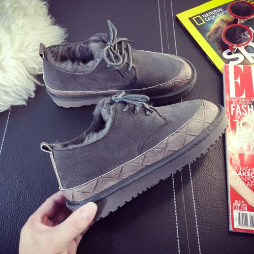 Chaussures de printemps femme en PU ronde avec lacets, Génoise - semelle caoutchouc Ref 997960