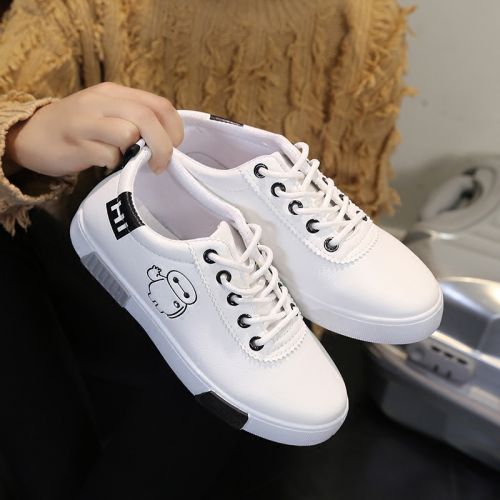 Chaussures de printemps femme en PU ronde avec lacets - semelle caoutchouc Ref 997977