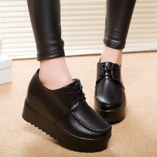 Chaussures de printemps femme en PU ronde ouverture profonde, Wedges, Génoise, étanche - loisir semelle polyur