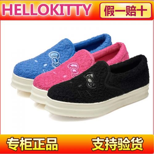 Chaussures de printemps femme en laine DAPHNE ronde brodé - doux semelle caoutchouc Ref 998028