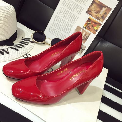 Chaussures de printemps femme en PU MANS BALE tête carrée - Ref 998058