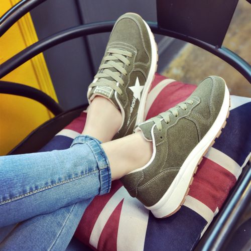 Chaussures de printemps femme en vache, Nubuck, ronde avec lacets - loisir semelle caoutchouc Ref 998077