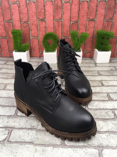 Chaussures de printemps femme en PU ronde avec lacets - Angleterre semelle TPR Ref 998106