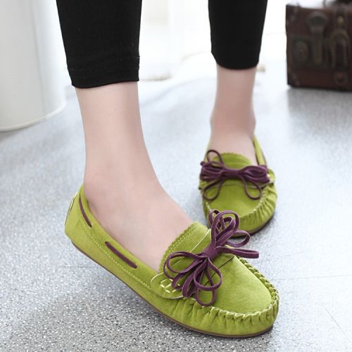 Chaussures de printemps femme en Xi Shi Cashmere ronde avec lacets - loisir semelle caoutchouc Ref 998189