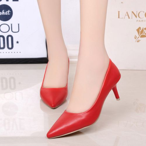 Chaussures de printemps femme en PU pointu ouverture profonde- semelle caoutchouc - Ref 998278
