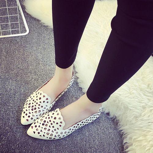 Chaussures de printemps femme en PU pointu creux - doux semelle caoutchouc Ref 998290