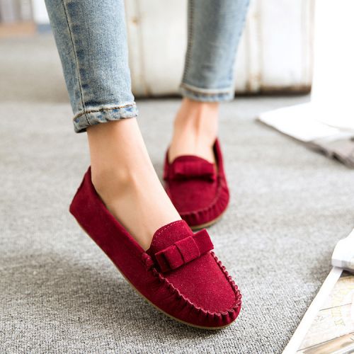 Chaussures de printemps femme en vache, Nubuck, ronde ouverture profonde, arc - loisir semelle caoutchouc Ref
