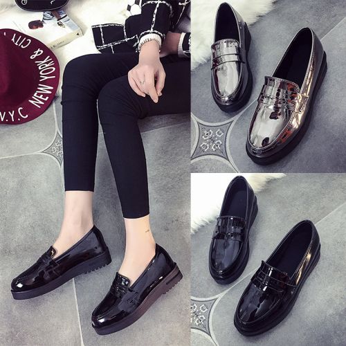 Chaussures de printemps femme en PU ronde ouverture profonde, Génoise, étanche, boucle ceinture - Angleterre semelle ca