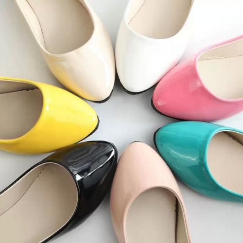 Chaussures de printemps femme en Manteau peinture pointu ouverture profonde- Angleterre - semelle caoutchouc Ref 99835