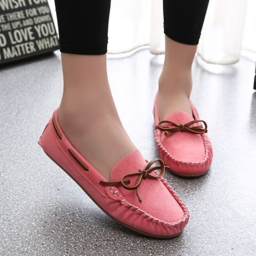 Chaussures de printemps femme en vache, Nubuck, ronde arc, ouverture profonde- loisir - semelle caoutchouc Ref 
